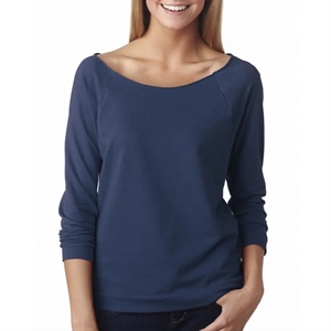 Next Level Apparel Ladies' French Terry 3/4-Sleeve Raglan | https://www.bestnamebadges.com