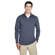 UltraClub Men's Cool & Dry Heathered Performance Quarter-Zip | https://www.bestnamebadges.com