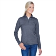 UltraClub Ladies' Cool & Dry Heathered Performance Quarte... | https://www.bestnamebadges.com
