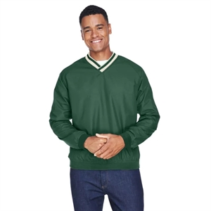 UltraClub Adult Long-Sleeve Microfiber Crossover V-Neck W... | https://www.bestnamebadges.com