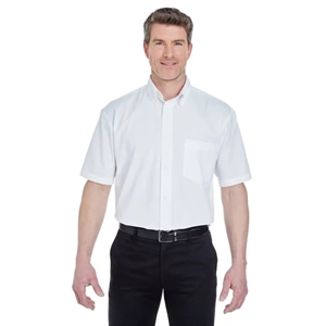 UltraClub Adult Short-Sleeve Whisper Twill | https://www.bestnamebadges.com