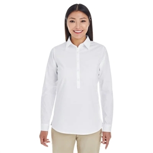 Devon & Jones Ladies' Perfect Fit™ Half-Placket Tunic Top | https://www.bestnamebadges.com