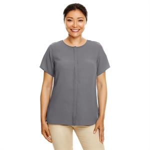 Devon & Jones Ladies' Perfect Fit™ Short-Sleeve Crepe Blouse | https://www.bestnamebadges.com