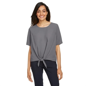 Devon & Jones Ladies' Perfect Fit™ Tie-Front Blouse | https://www.bestnamebadges.com