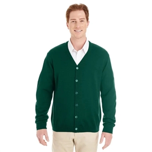 Harriton Men's Pilbloc™ V-Neck Button Cardigan Sweater | https://www.bestnamebadges.com