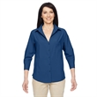 Harriton Ladies' Paradise 3/4-Sleeve Performance Shirt | https://www.bestnamebadges.com