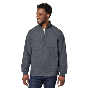 North End Men's Aura Sweater Fleece Quarter-Zip | https://www.bestnamebadges.com