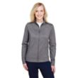UltraClub Ladies' Navigator Heather Performance Full-Zip | https://www.bestnamebadges.com