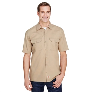 Dickies Men's FLEX Short-Sleeve Twill Work Shirt | https://www.bestnamebadges.com