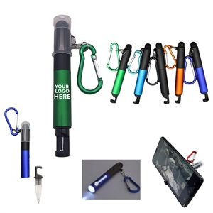 4 in 1 Touch Screen Ballpoint Pen on Keychain