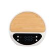 10W Bamboo Wireless Charger With Digital Clock | https://www.bestnamebadges.com