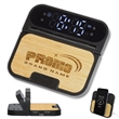 Bamboo 2-in-1 Wireless Charging Pad with Digital Clock | https://www.bestnamebadges.com