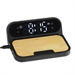 Bamboo 2-in-1 Wireless Charging Pad with Digital Clock | https://www.bestnamebadges.com