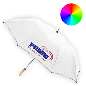 Arc Wood Handle Canopy Umbrella with Safety Reflective Trim