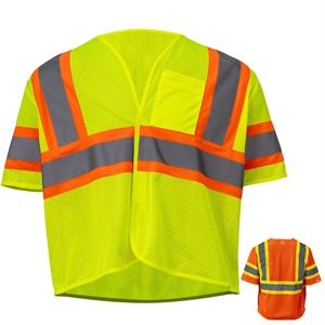 Hi-Vis-Reflective-Tape-Mesh-Class-3-Safety-Hook-Loop-Vest