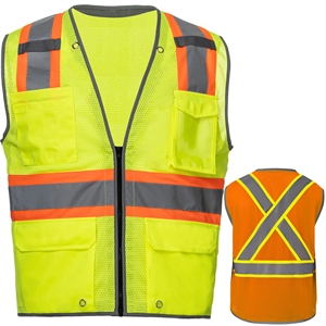 High-Viz-Reflective-Piping-X-Back-Safety-Mesh-Zipper-Vest