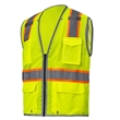High Viz Reflective Piping-X Back Safety Mesh Zipper Vest | https://www.bestnamebadges.com