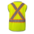 High Viz Reflective Piping-X Back Safety Mesh Zipper Vest | https://www.bestnamebadges.com