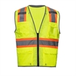 High Viz Reflective Piping-X Back Safety Mesh Zipper Vest | https://www.bestnamebadges.com