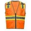 High Viz Reflective Piping-X Back Safety Mesh Zipper Vest | https://www.bestnamebadges.com