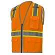 High Viz Reflective Piping-X Back Safety Mesh Zipper Vest | https://www.bestnamebadges.com