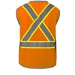 High Viz Reflective Piping-X Back Safety Mesh Zipper Vest | https://www.bestnamebadges.com