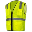 Hi Viz Class 2 Safety Zipper Vest Reflective X Back 4 Pocket | https://www.bestnamebadges.com