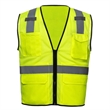 Hi Viz Class 2 Safety Zipper Vest Reflective X Back 4 Pocket | https://www.bestnamebadges.com