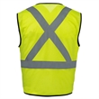 Hi Viz Class 2 Safety Zipper Vest Reflective X Back 4 Pocket | https://www.bestnamebadges.com