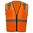 Hi Viz Class 2 Safety Zipper Vest Reflective X Back 4 Pocket | https://www.bestnamebadges.com