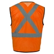 Hi Viz Class 2 Safety Zipper Vest Reflective X Back 4 Pocket | https://www.bestnamebadges.com