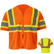 Hi Viz Class 3 Reflective Tape Mesh Safety Zip Pocket Vest | https://www.bestnamebadges.com