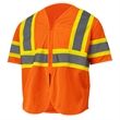 Hi Viz Class 3 Reflective Tape Mesh Safety Zip Pocket Vest | https://www.bestnamebadges.com