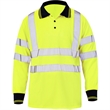 High Vis Class 3 Reflective Safety Long Sleeve Polo Shirt | https://www.bestnamebadges.com
