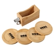 Bamboo Coaster Set With Bottle Opener | https://www.bestnamebadges.com