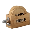 Bamboo Coaster Set With Bottle Opener | https://www.bestnamebadges.com