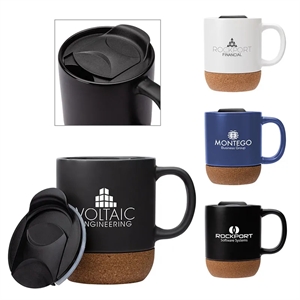 Kenya 14 oz. Ceramic Mug With Cork Base | https://www.bestnamebadges.com