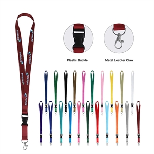 3/4'' Custom Full Color Lanyard With Lobster Hook & Buckle