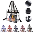 Zipper Closure Clear Tote Bag with Handles Shoulder Strap | https://www.bestnamebadges.com
