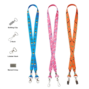 3/4" Custom Full Color Sublimated Open Ended Lanyard