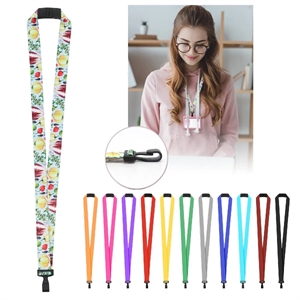 3/4" Sublimated Lanyard With Nylon J Hook & Curved Breakaway