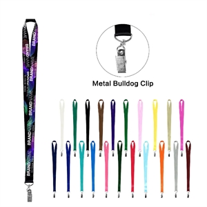 3/4" Custom Sublimated Lanyard With Metal Bulldog Clip
