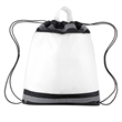 Reflective Polyester Drawstring Backpack with Top Handle | https://www.bestnamebadges.com