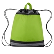 Reflective Polyester Drawstring Backpack with Top Handle | https://www.bestnamebadges.com
