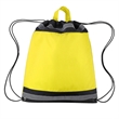 Reflective Polyester Drawstring Backpack with Top Handle | https://www.bestnamebadges.com