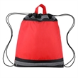 Reflective Polyester Drawstring Backpack with Top Handle | https://www.bestnamebadges.com