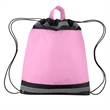 Reflective Polyester Drawstring Backpack with Top Handle | https://www.bestnamebadges.com