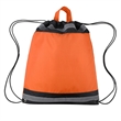 Reflective Polyester Drawstring Backpack with Top Handle | https://www.bestnamebadges.com