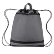 Reflective Polyester Drawstring Backpack with Top Handle | https://www.bestnamebadges.com