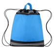 Reflective Polyester Drawstring Backpack with Top Handle | https://www.bestnamebadges.com